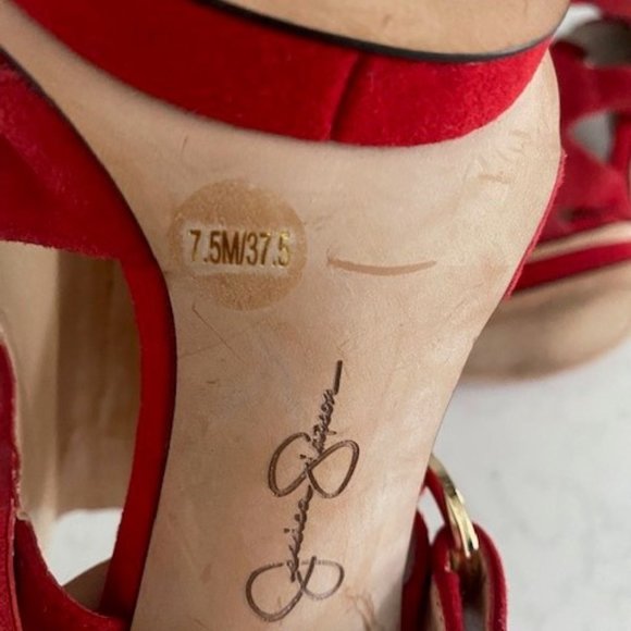 Jessica Simpson Red Suede Heels - Picture 7 of 9
